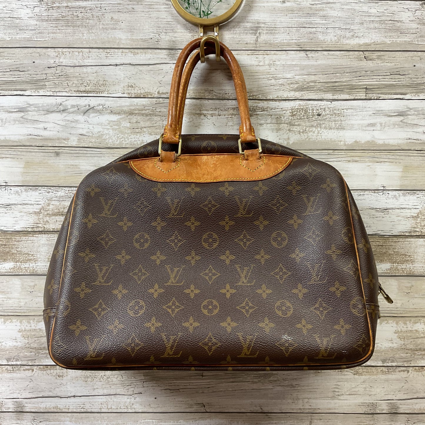 Handbag Luxury Designer By Louis Vuitton In Brown, Size:Medium