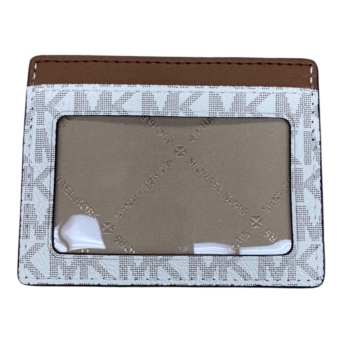 Id/Card Holder Designer By Michael Kors In Brown & Cream