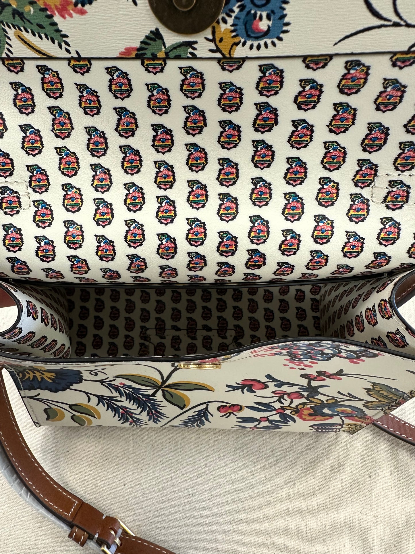 Handbag Designer By Tory Burch In Floral Print, Size:Small