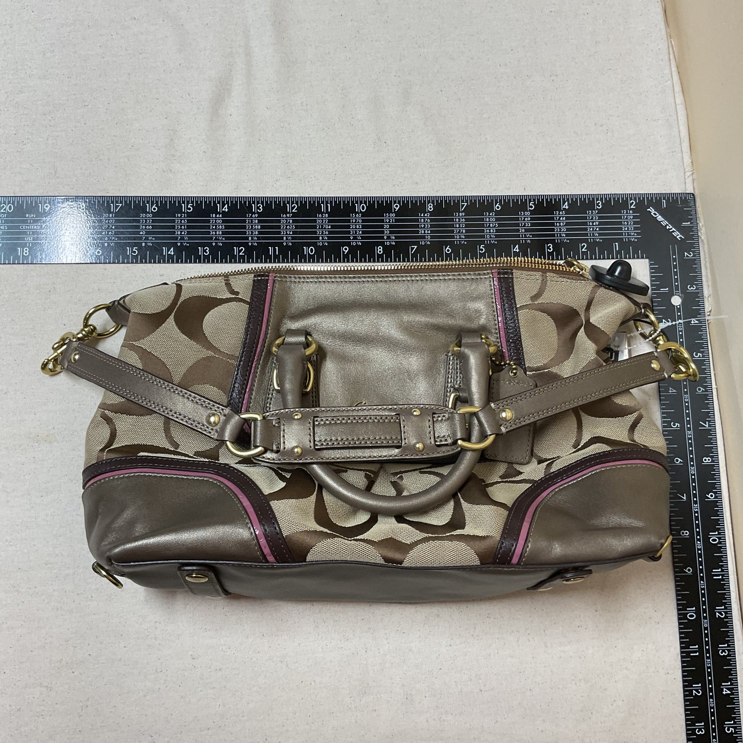 Handbag Designer By Coach In Brown & Pink, Size:Medium