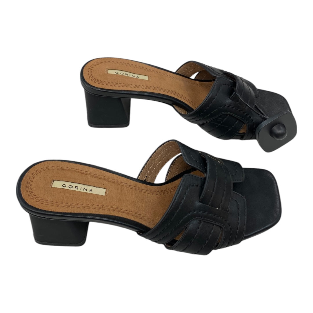 Sandals Heels Block By Corina In Black, Size:6