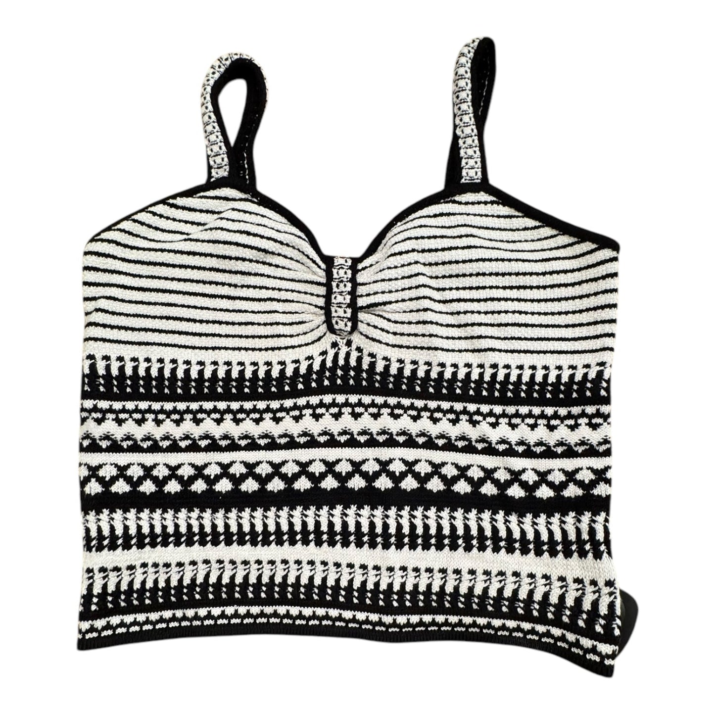 Top Sleeveless By Rachel Zoe In Black & White, Size:M