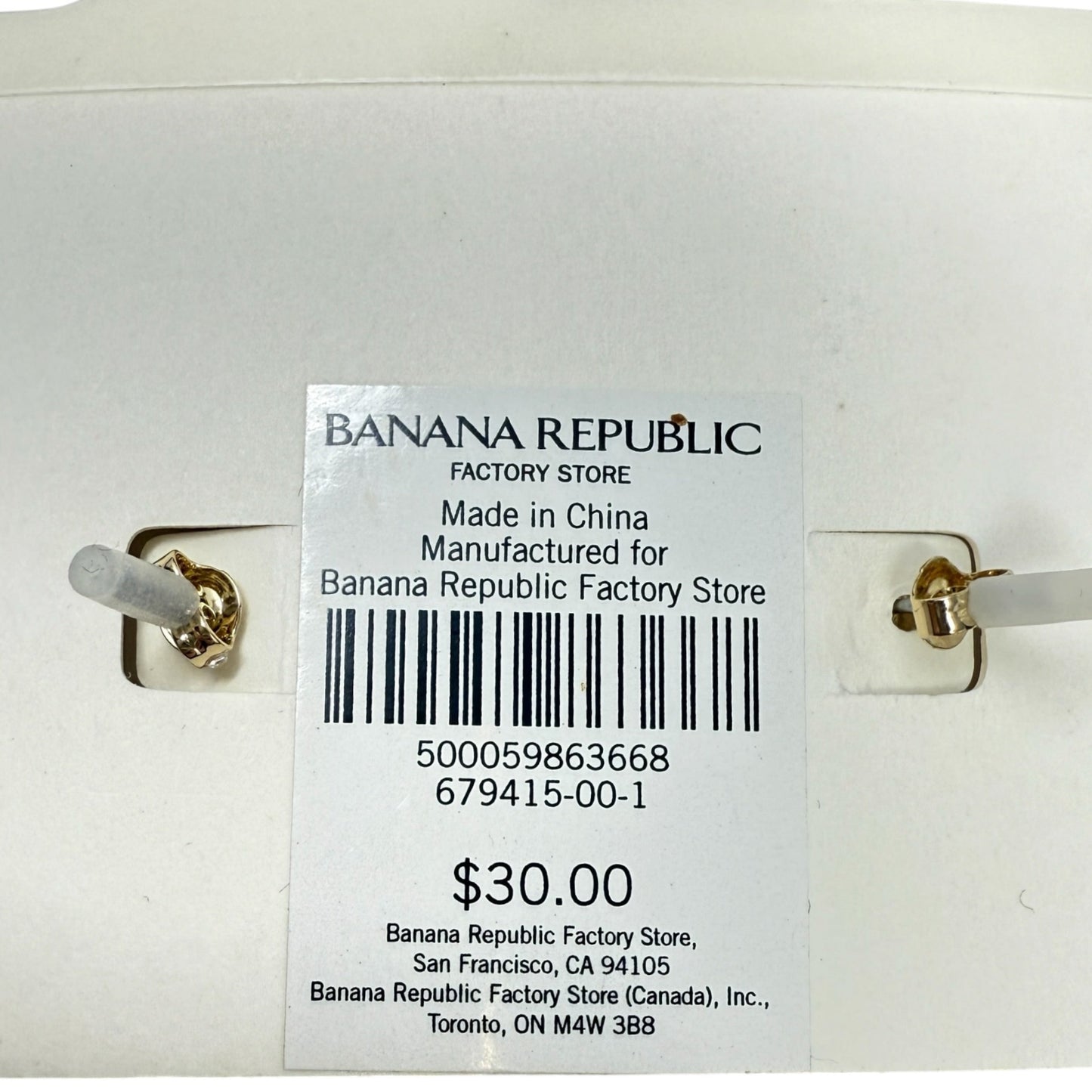 Gold Tone Paperclip Chain Dangle Earrings By Banana Republic