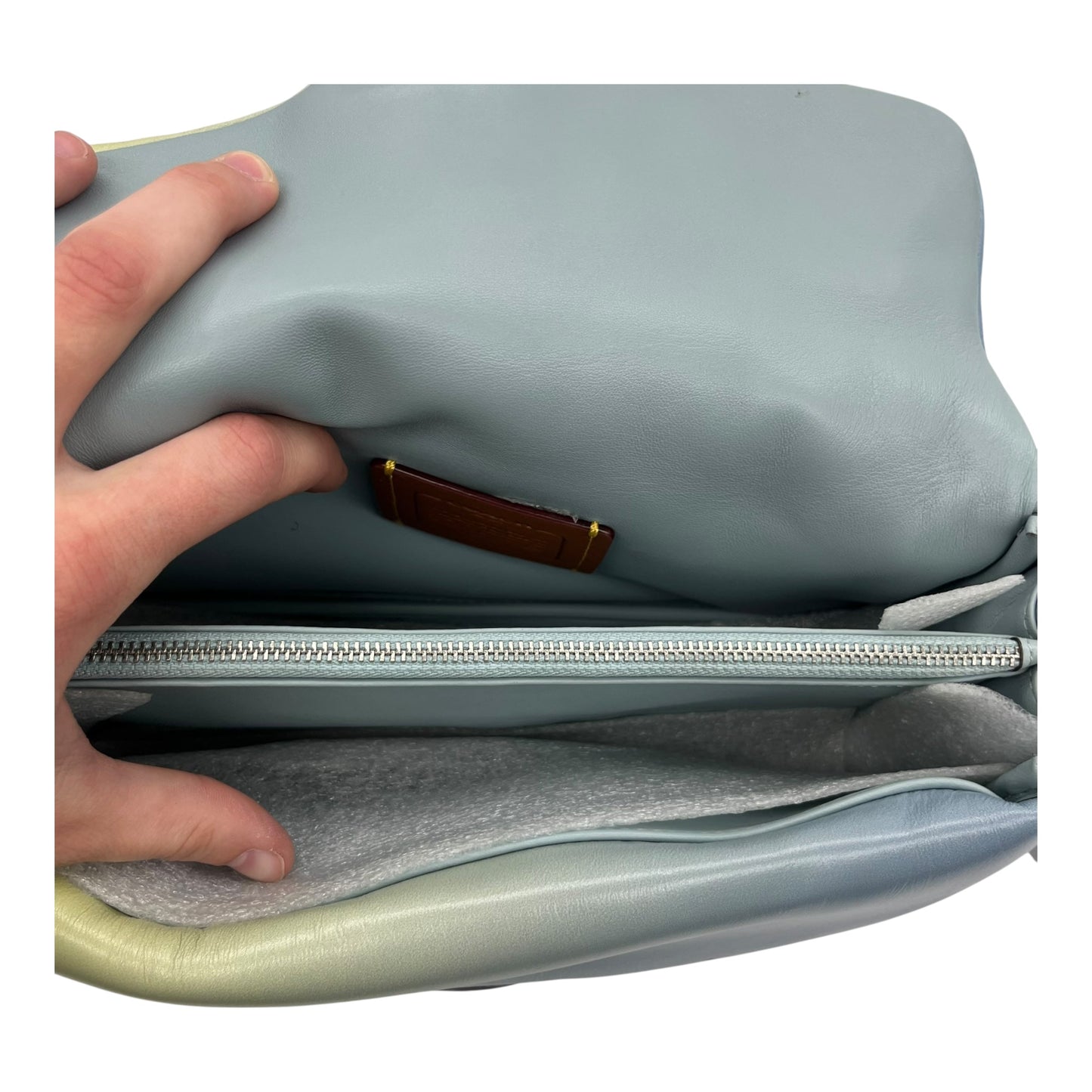 Handbag Designer By Coach In Blue & Green, Size:Medium