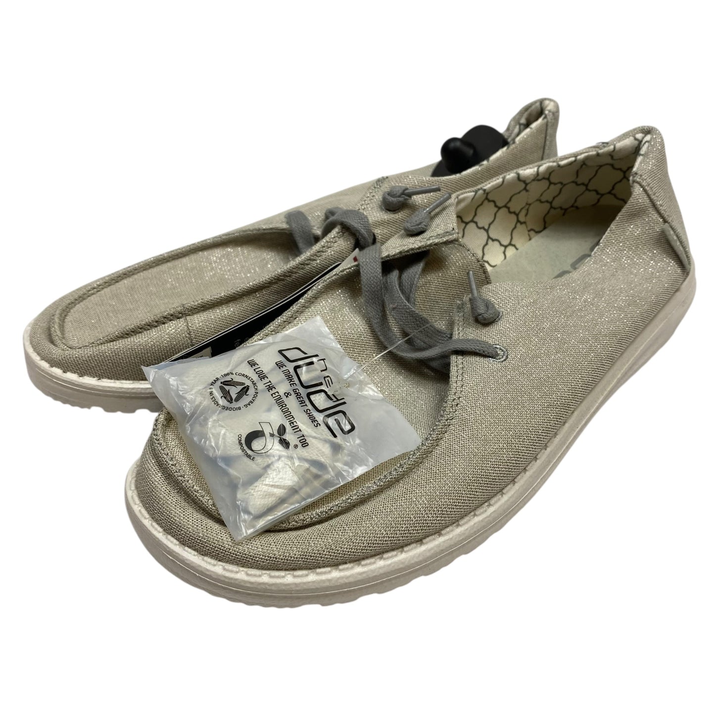 Shoes Flats By Hey Dude In Beige, Size:10