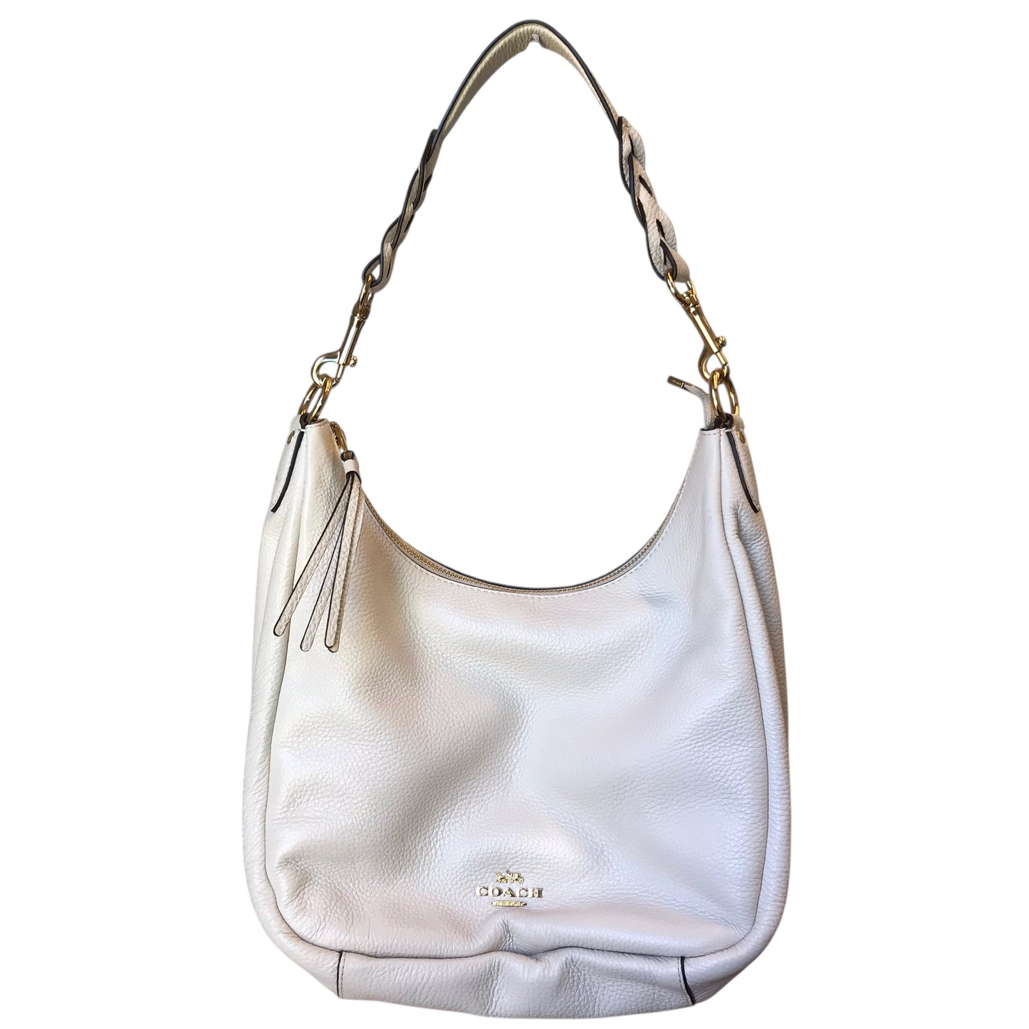 Handbag Designer By Coach In Cream, Size:Medium