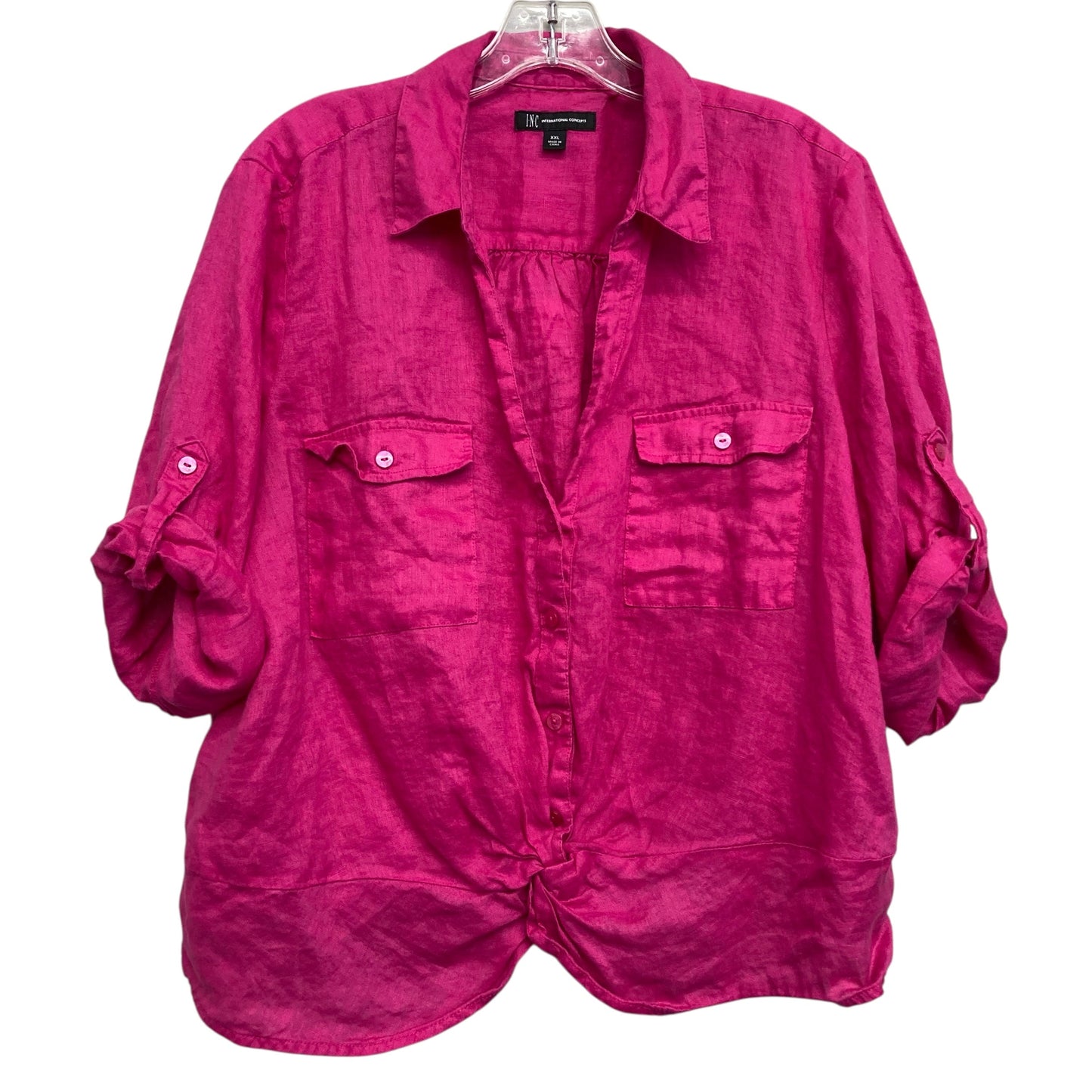 Top 3/4 Sleeve By Inc In Pink, Size:1X