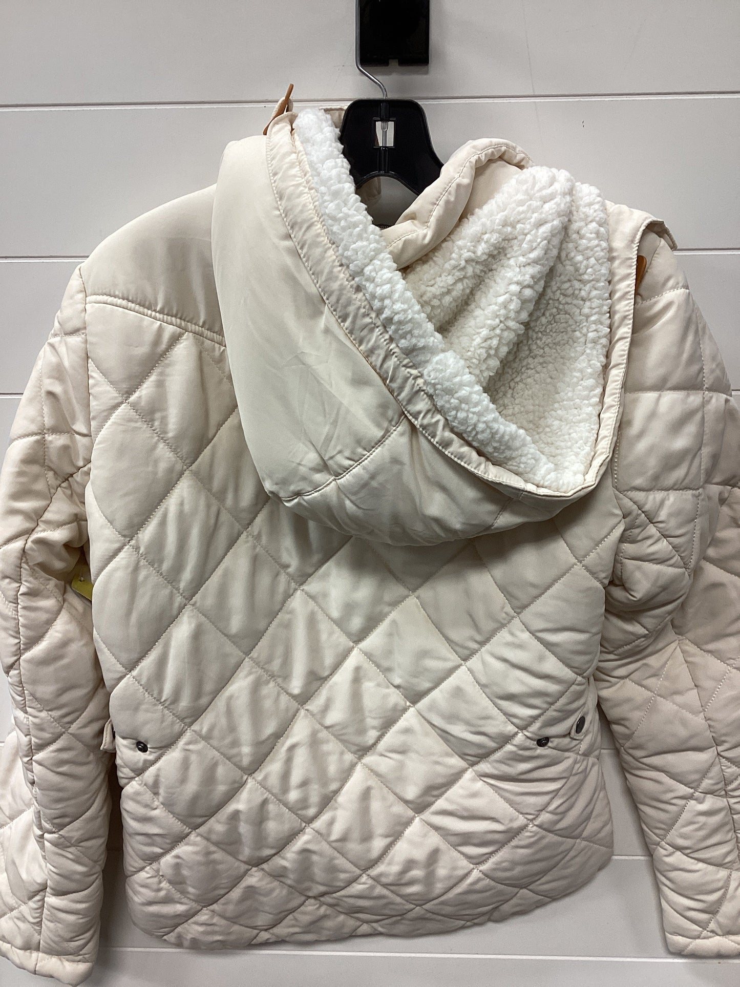 Coat Puffer & Quilted By Love Tree In Cream, Size:Xl