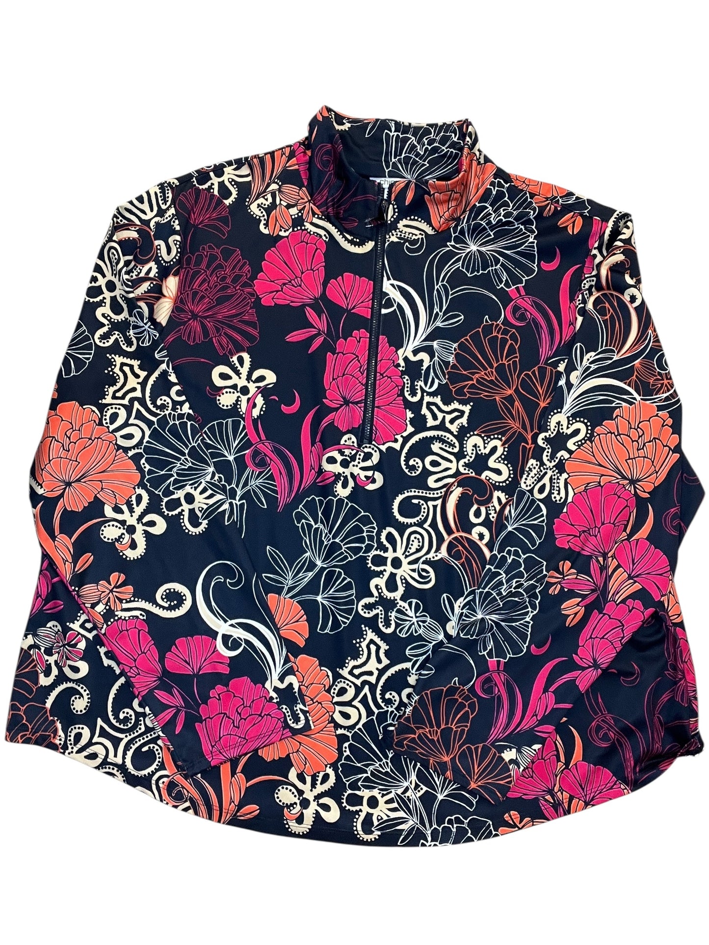 Sweatshirt Collar By Chicos In Floral Print, Size:Xxl