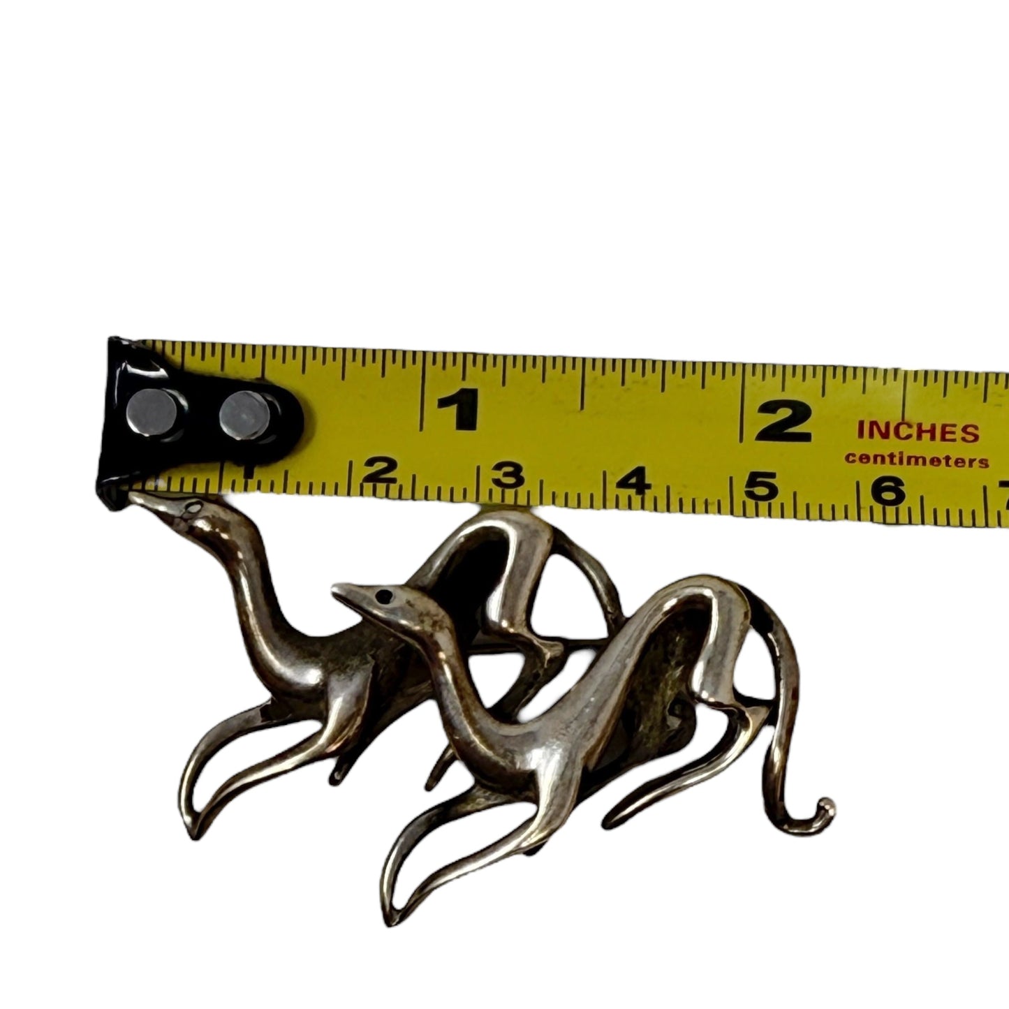 Vintage Mexico Sterling Silver Italian Greyhounds Pin