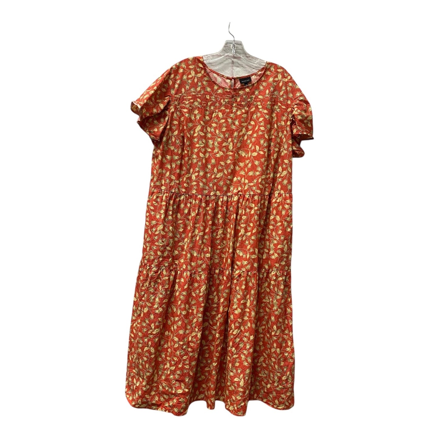 Dress Casual Midi By Who What Wear In Orange, Size:2X