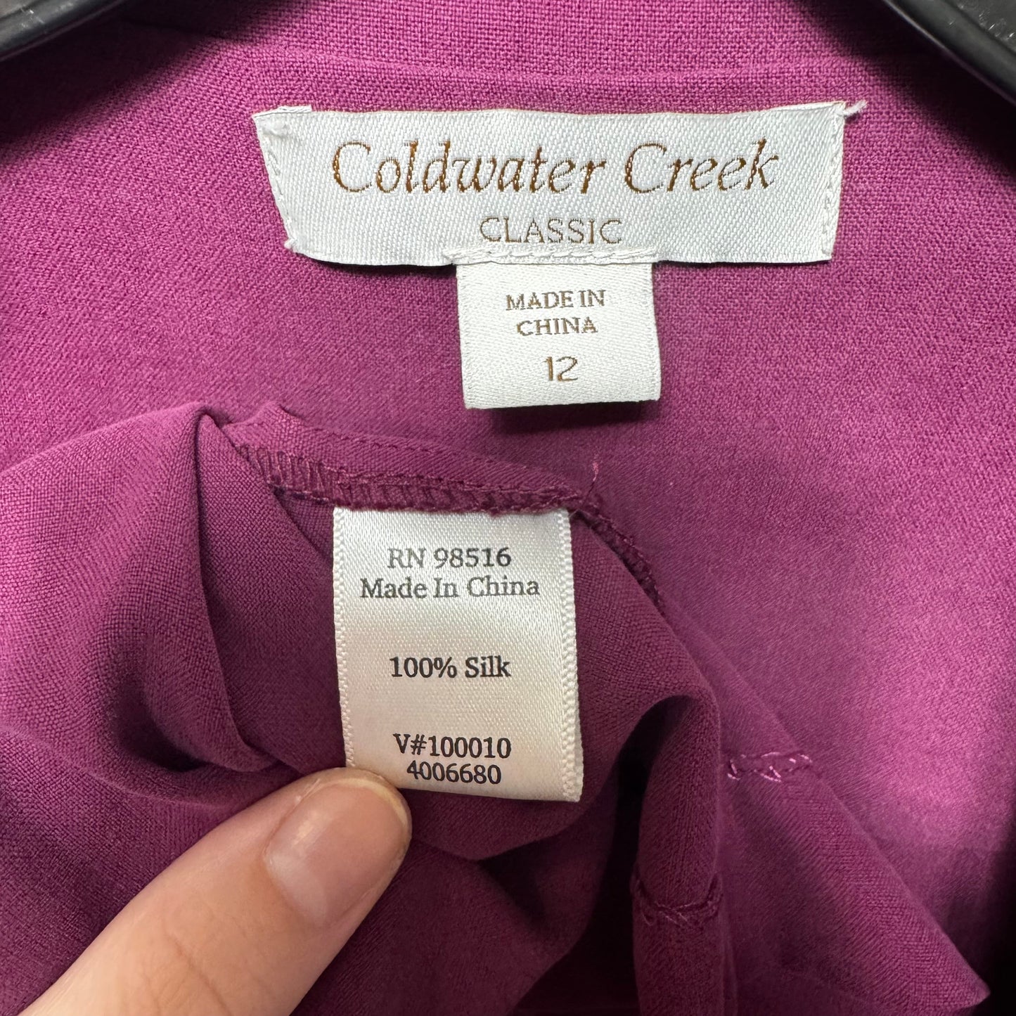 Silk Cardigan By Coldwater Creek In Purple, Size: 12