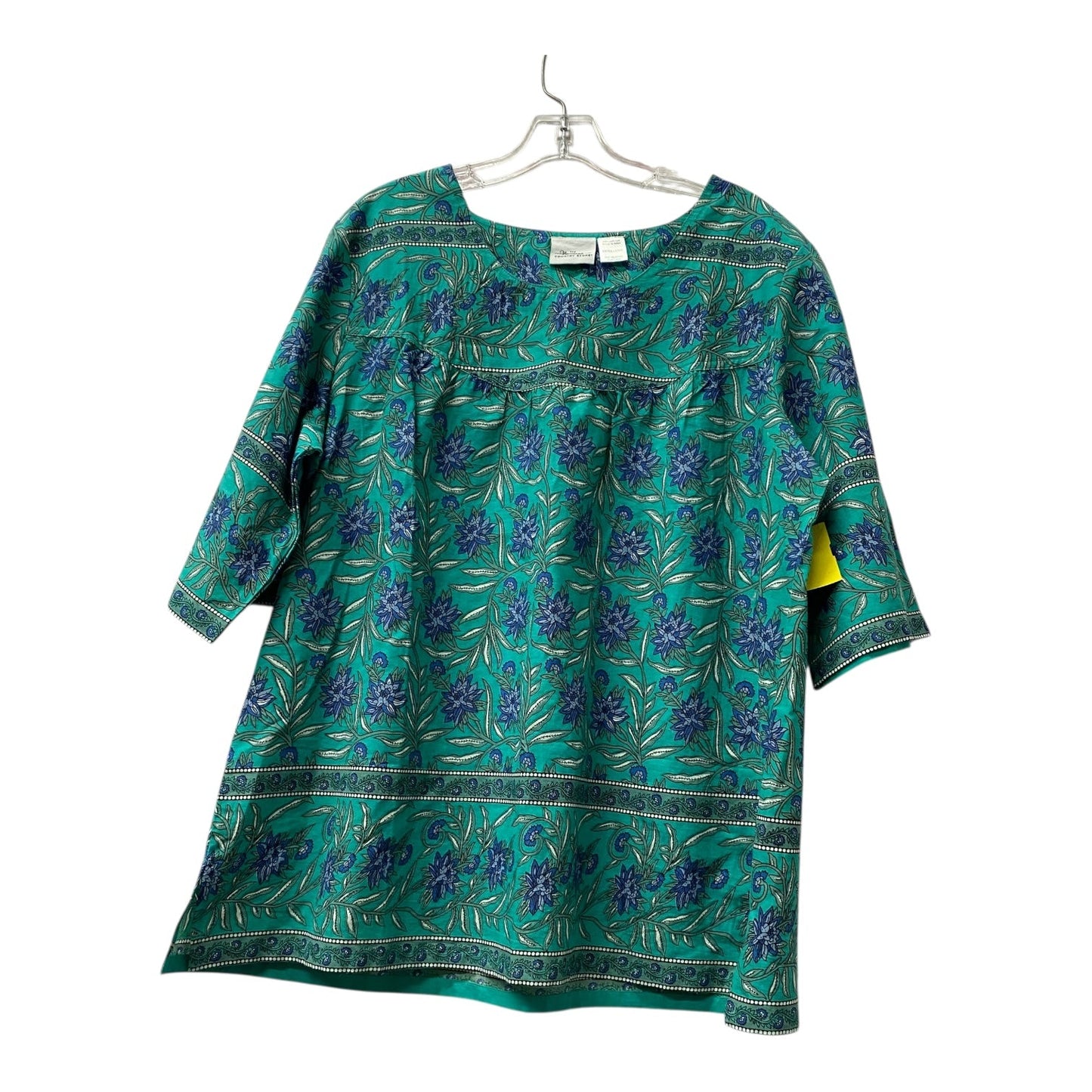 Top 3/4 Sleeve By Cme In Green, Size:Xl