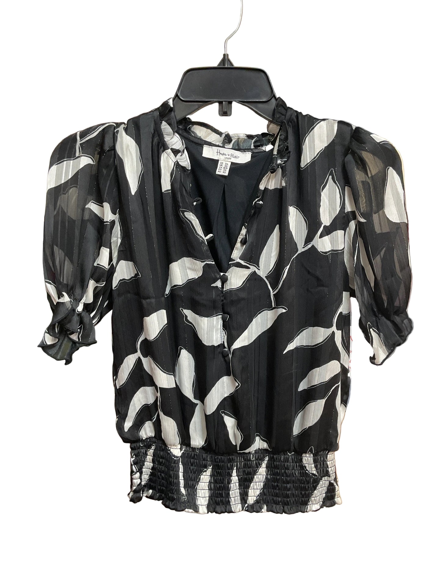 Blouse Ss By Cmc In Black & White, Size:Xs