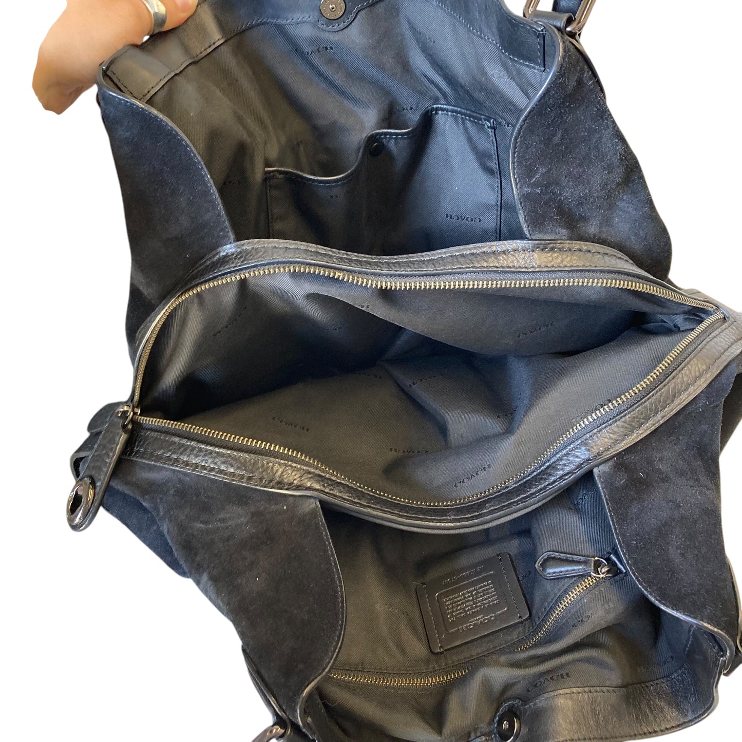 Handbag Designer By Coach In Black, Size:Large