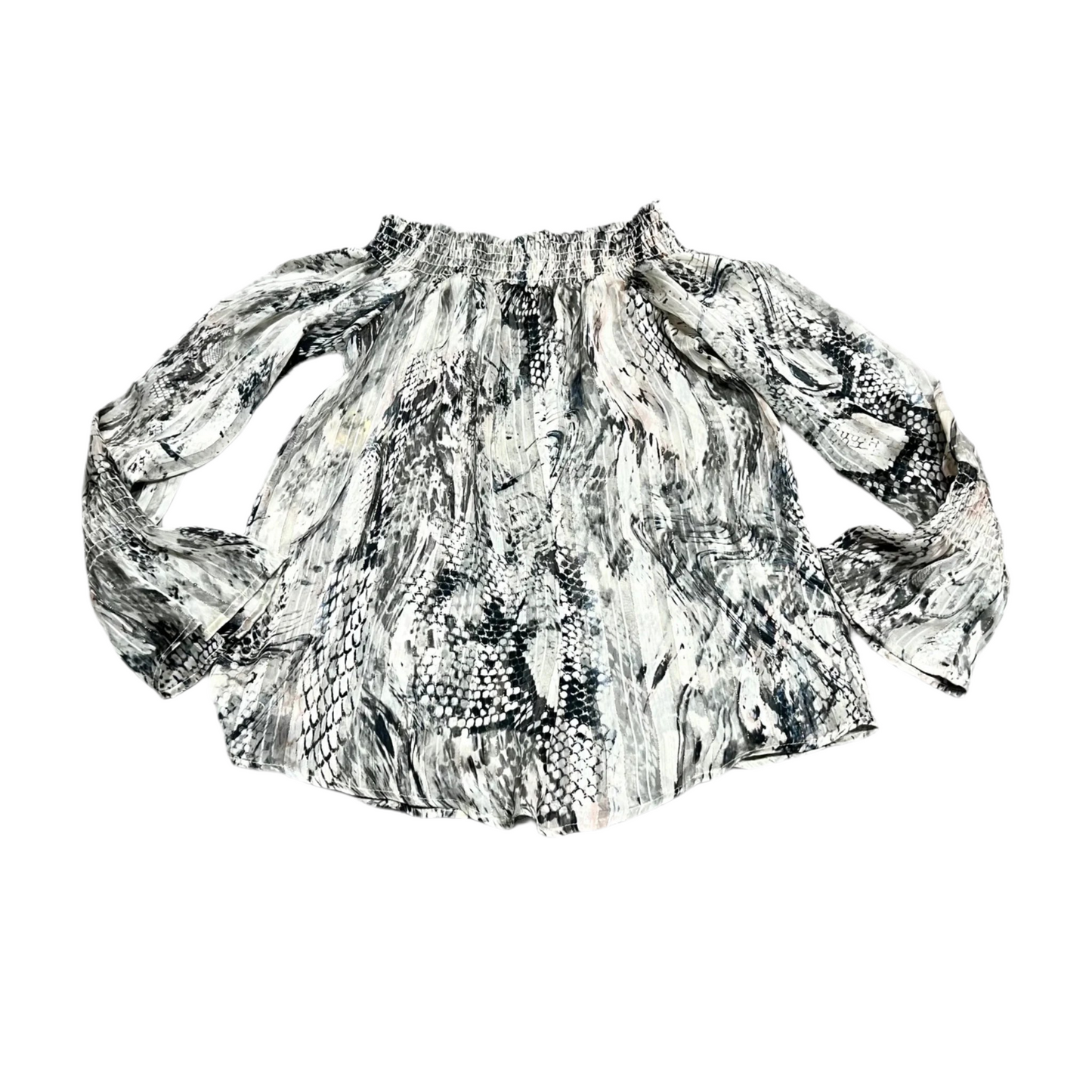 Blouse Long Sleeve By Ariella In Snakeskin Print, Size: S