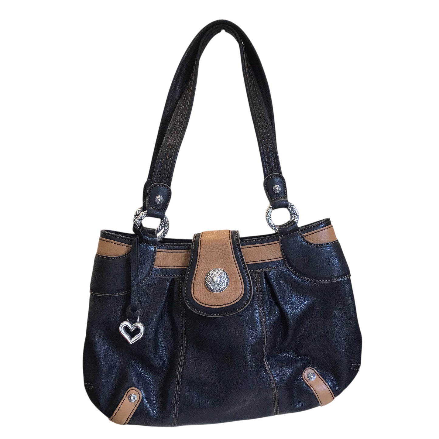 Handbag Leather By Brighton In Black, Size:Medium