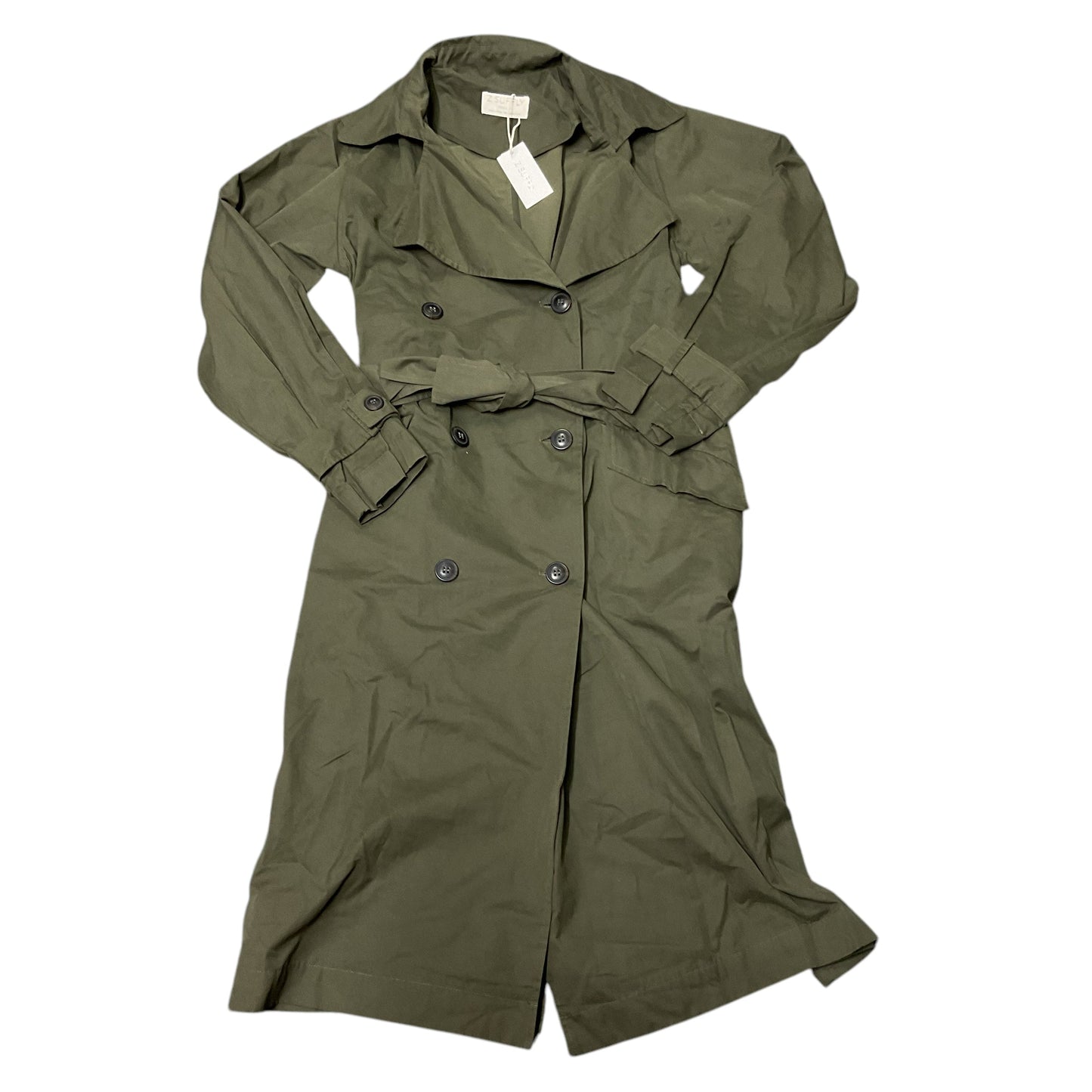 Coat Trench Coat By Z Supply In Green, Size:Xs