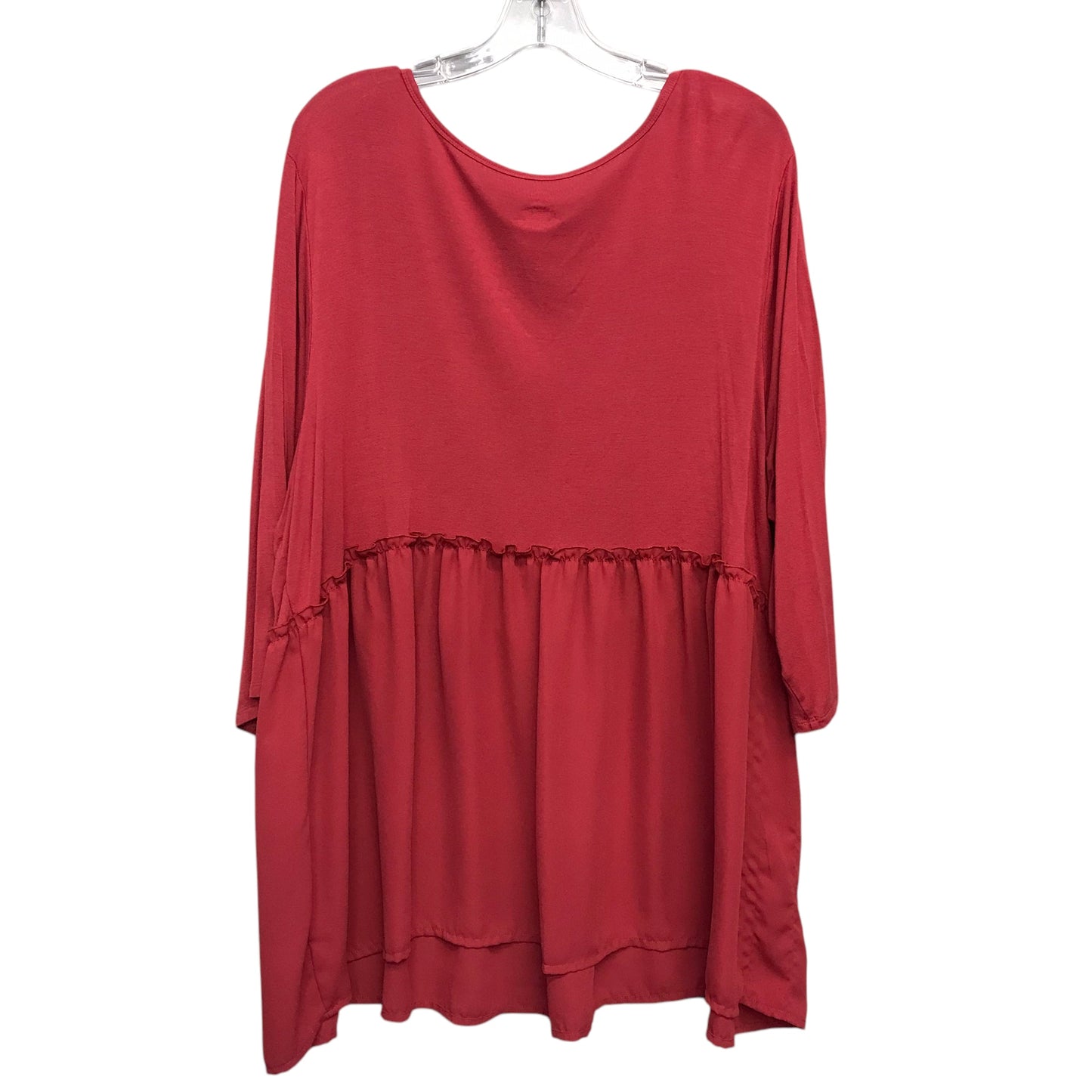 Top Ls Basic By Evri In Red, Size:3X