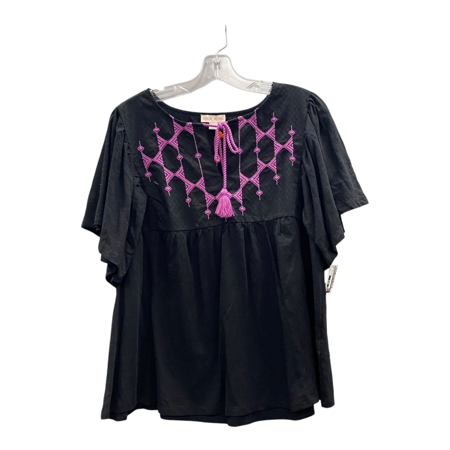 Top Ss By Knox Rose In Black & Purple, Size:L