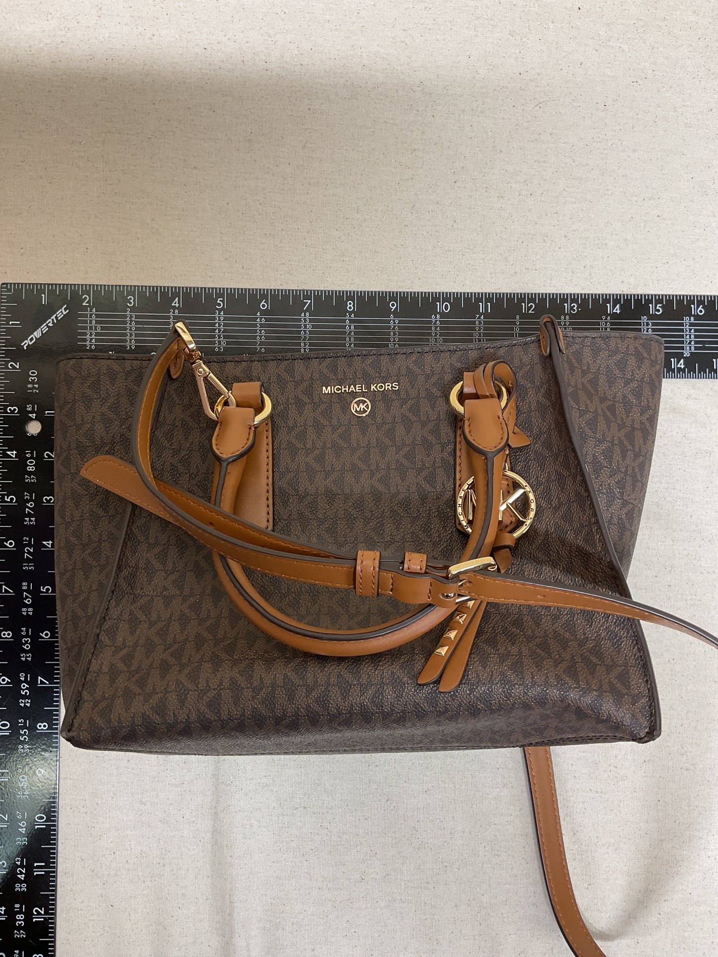 Crossbody Designer By Michael Kors In Brown, Size:Medium