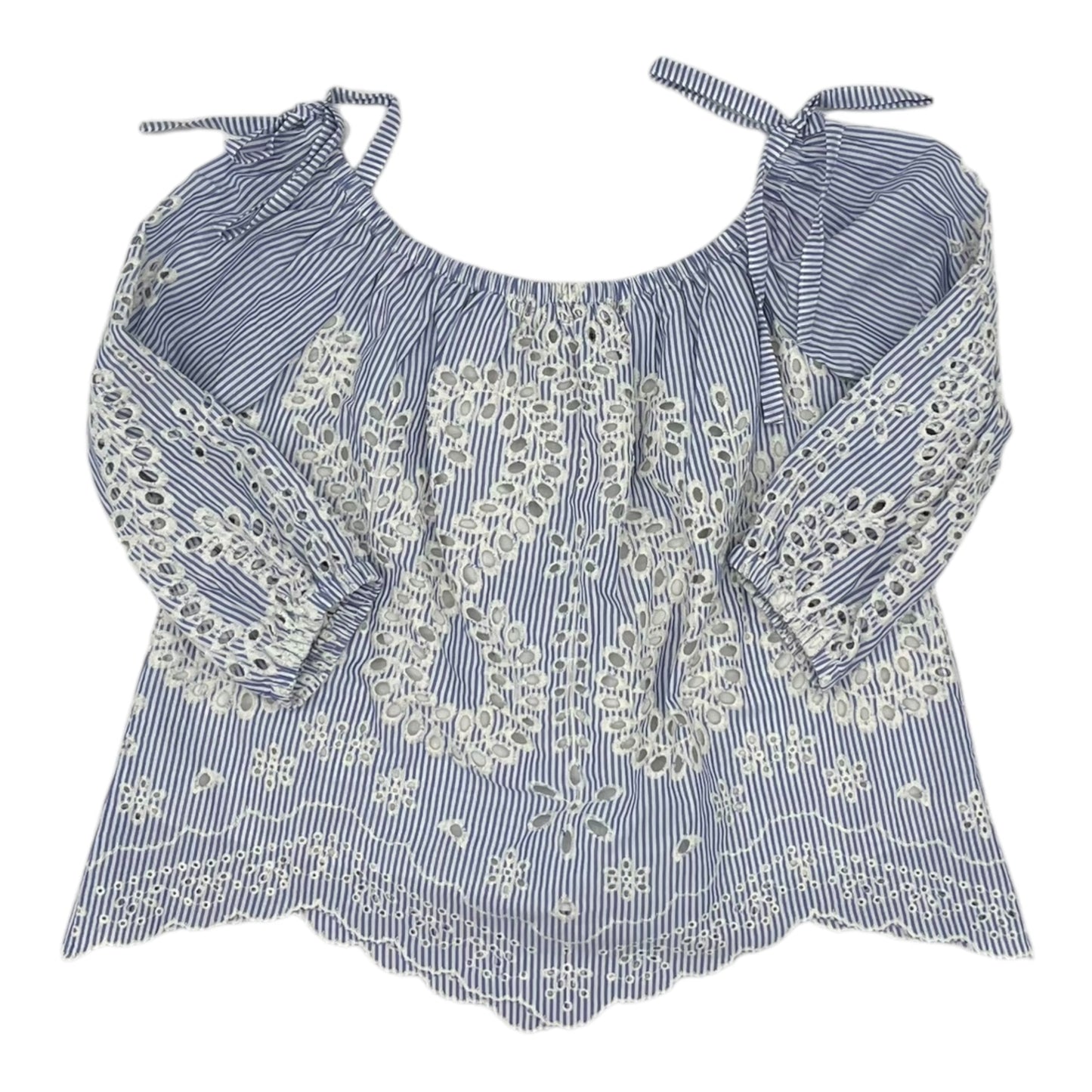 Top 3/4 Sleeve By Express In Blue, Size:Xs