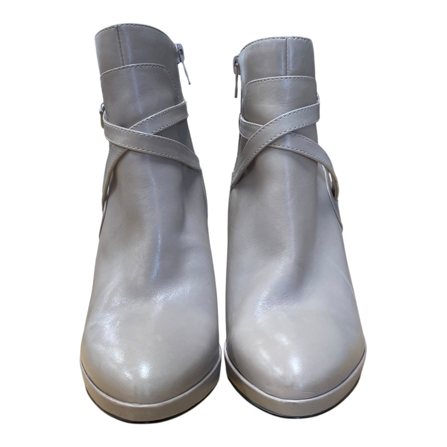 Boots Ankle Heels By Nine West In Tan, Size:7.5