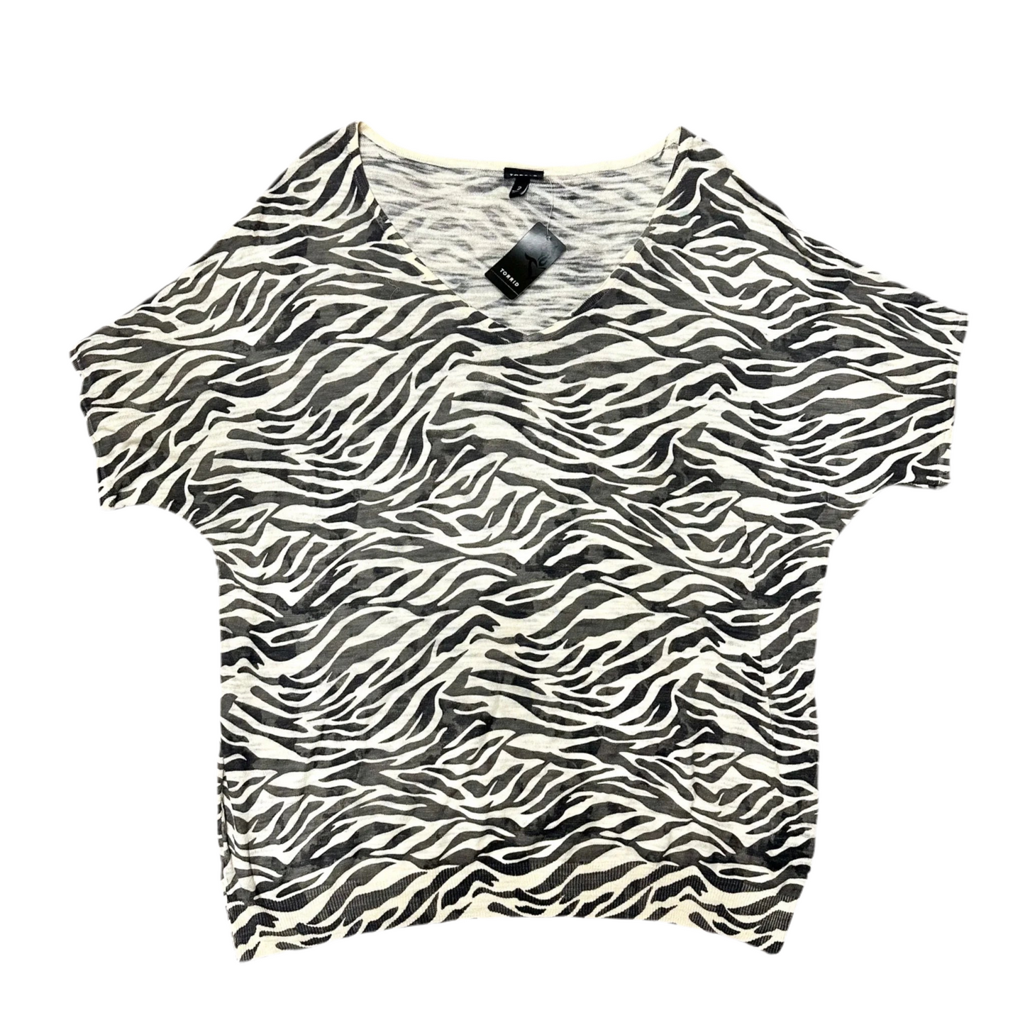 Top Short Sleeve By Torrid In Zebra Print, Size: 2x