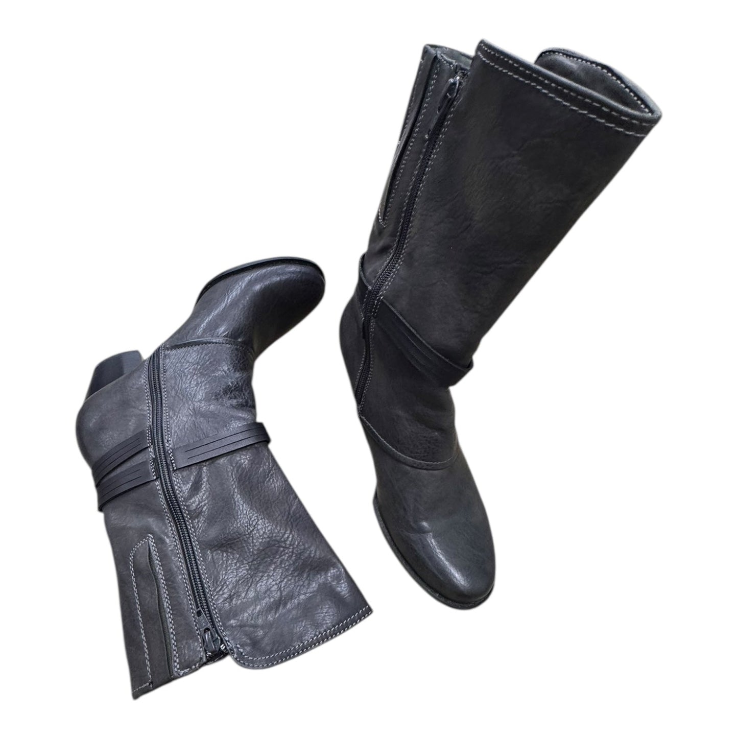 Boots Ankle Heels By Bare Traps In Grey, Size:8