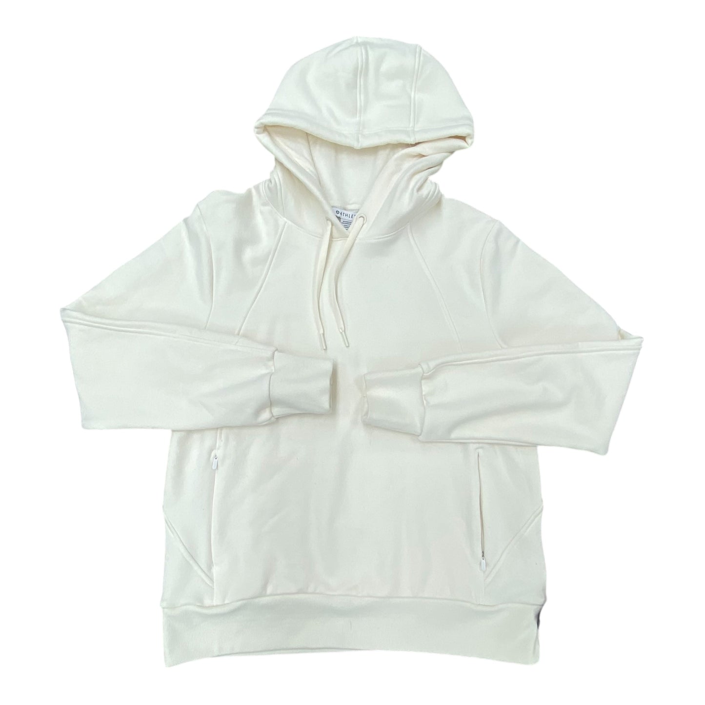 Athletic Sweatshirt Hoodie By Athleta In Cream, Size:M