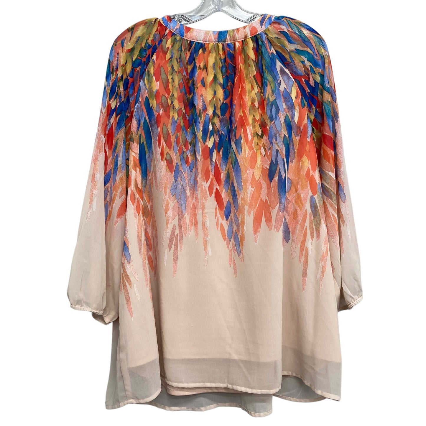 Top 3/4 Sleeve By Figuero & Flower In Peach, Size:2X