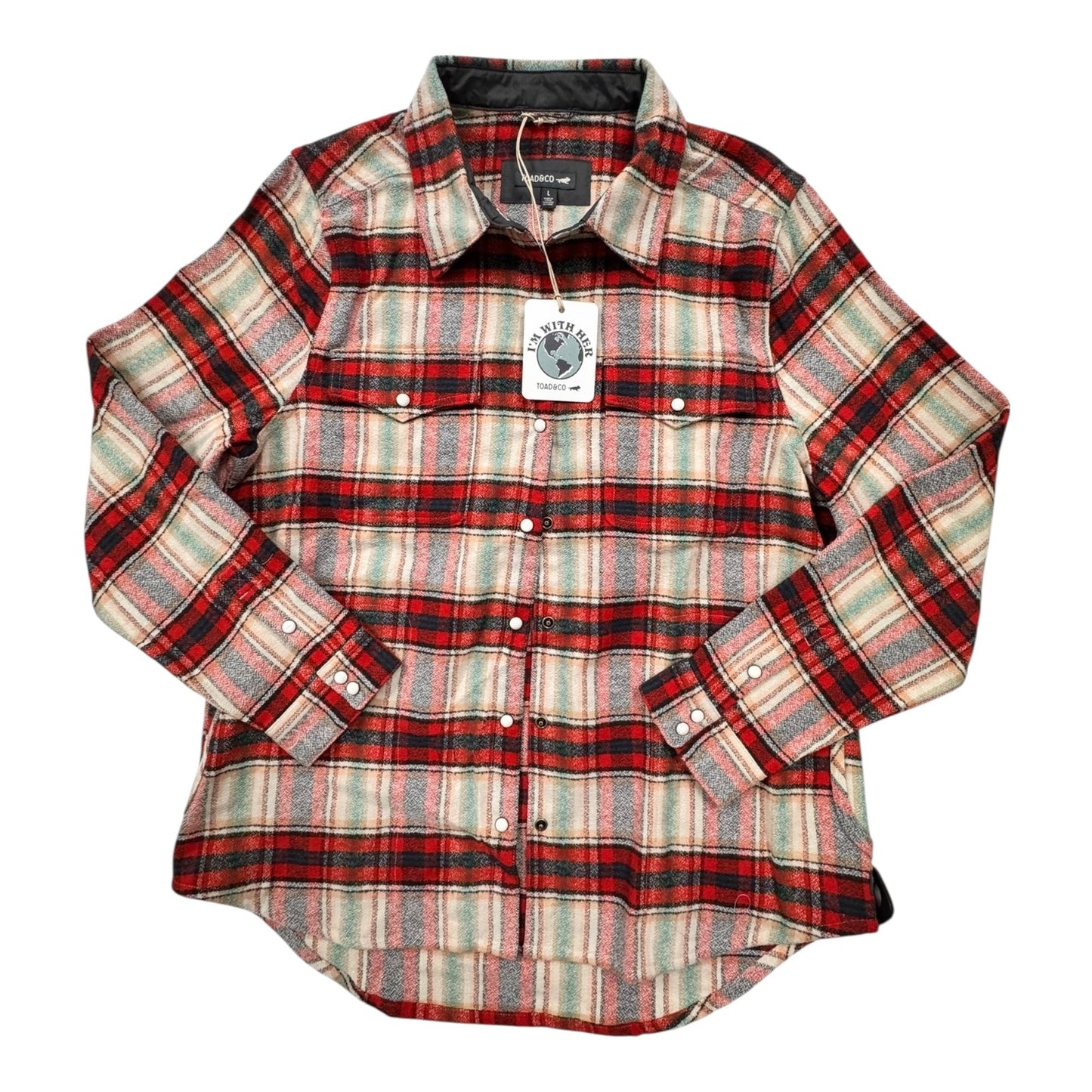 Jacket Shirt By Toad & Co In Plaid Pattern, Size:L