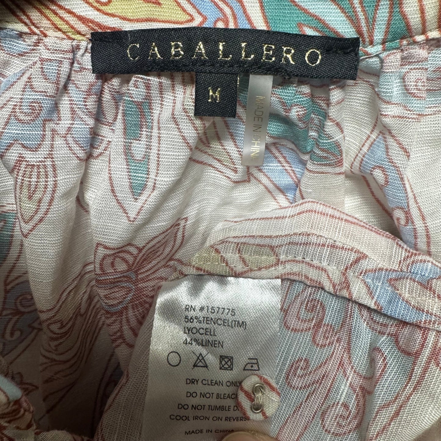 Dolly Blouse Long Sleeve By Caballero In Floral Print, Size: M