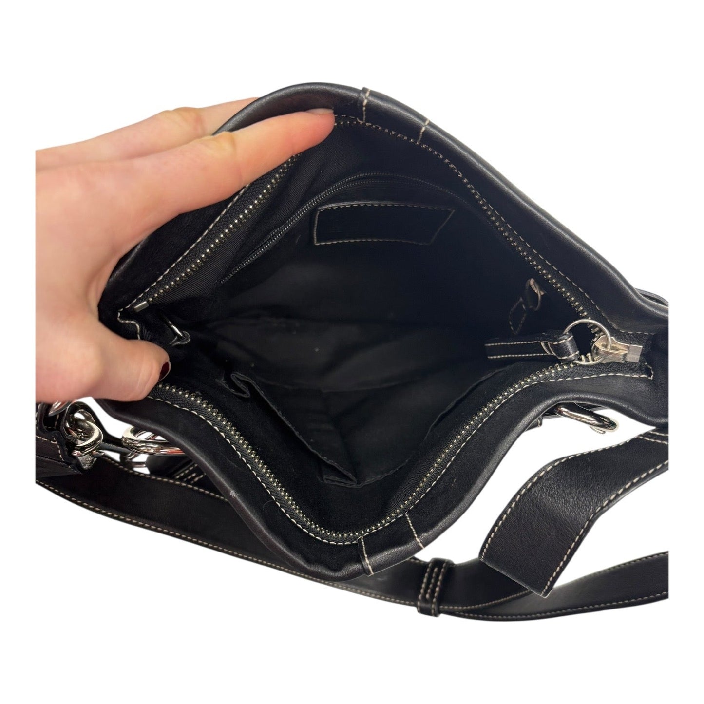 Handbag Designer By Coach In Black, Size:Medium