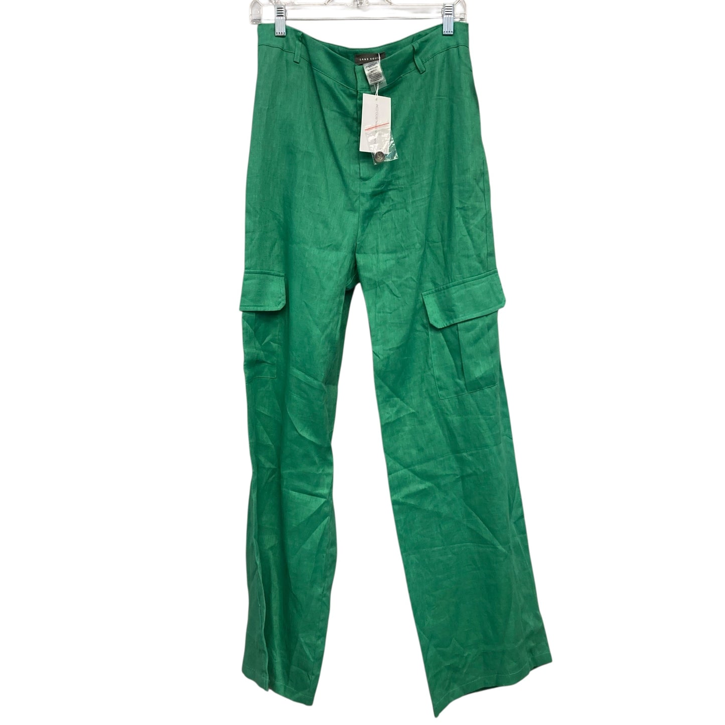 Pants Linen By Sans Souci In Green, Size:12