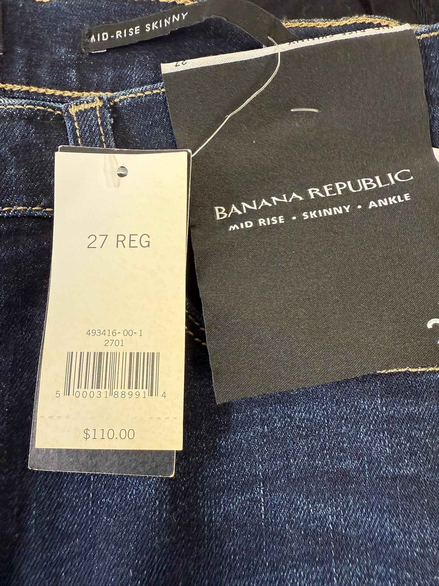 Jeans Skinny By Banana Republic In Blue Denim, Size: 4