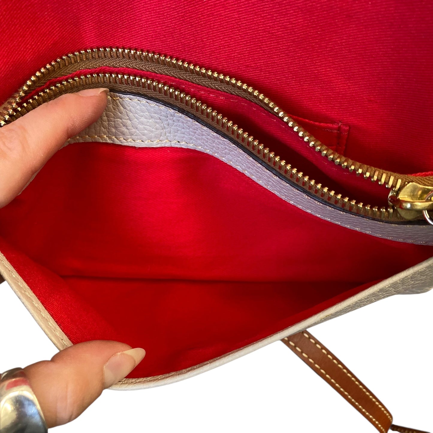 Wristlet Designer By Dooney And Bourke In Beige, Size:Large