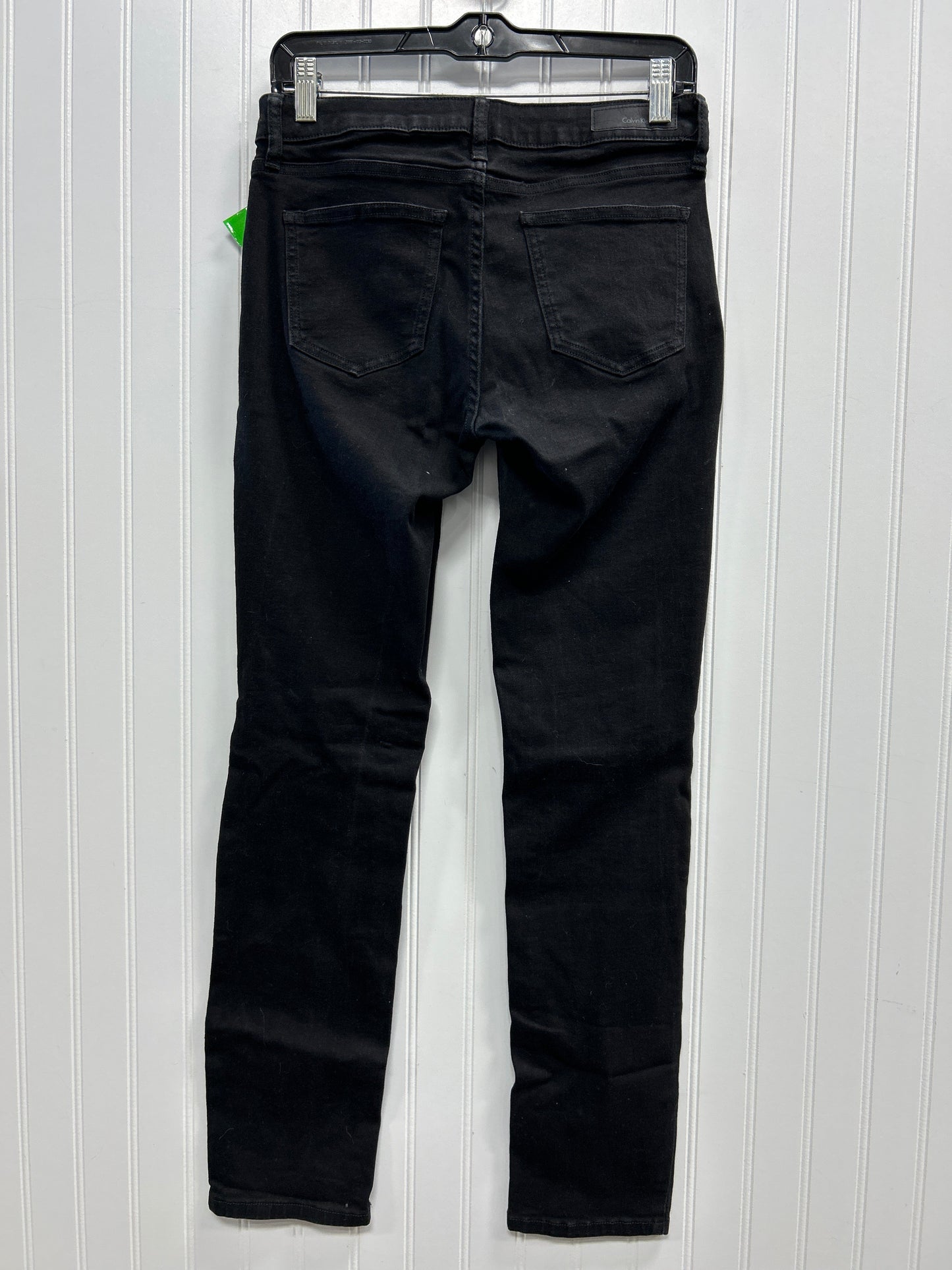 Jeans Skinny By Calvin Klein In Black Denim, Size:6