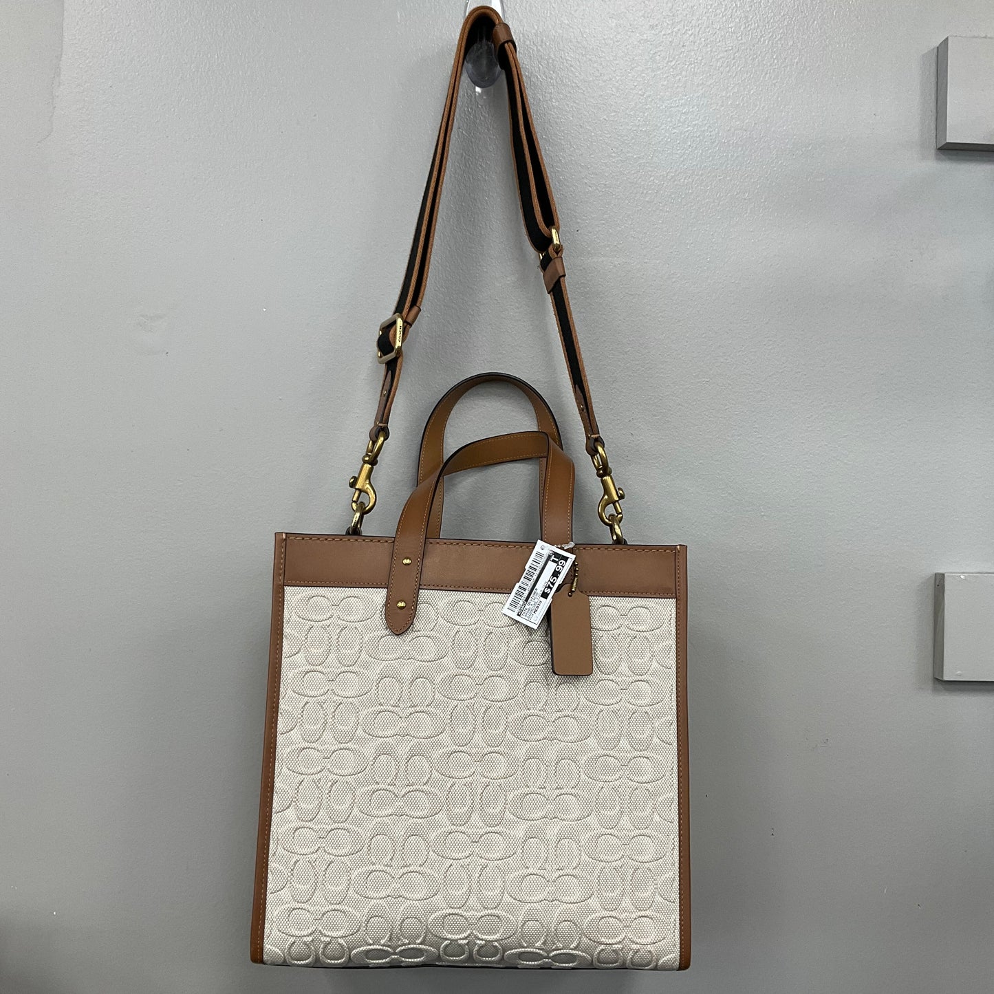 Tote Designer By Coach In Brown & Cream, Size:Medium