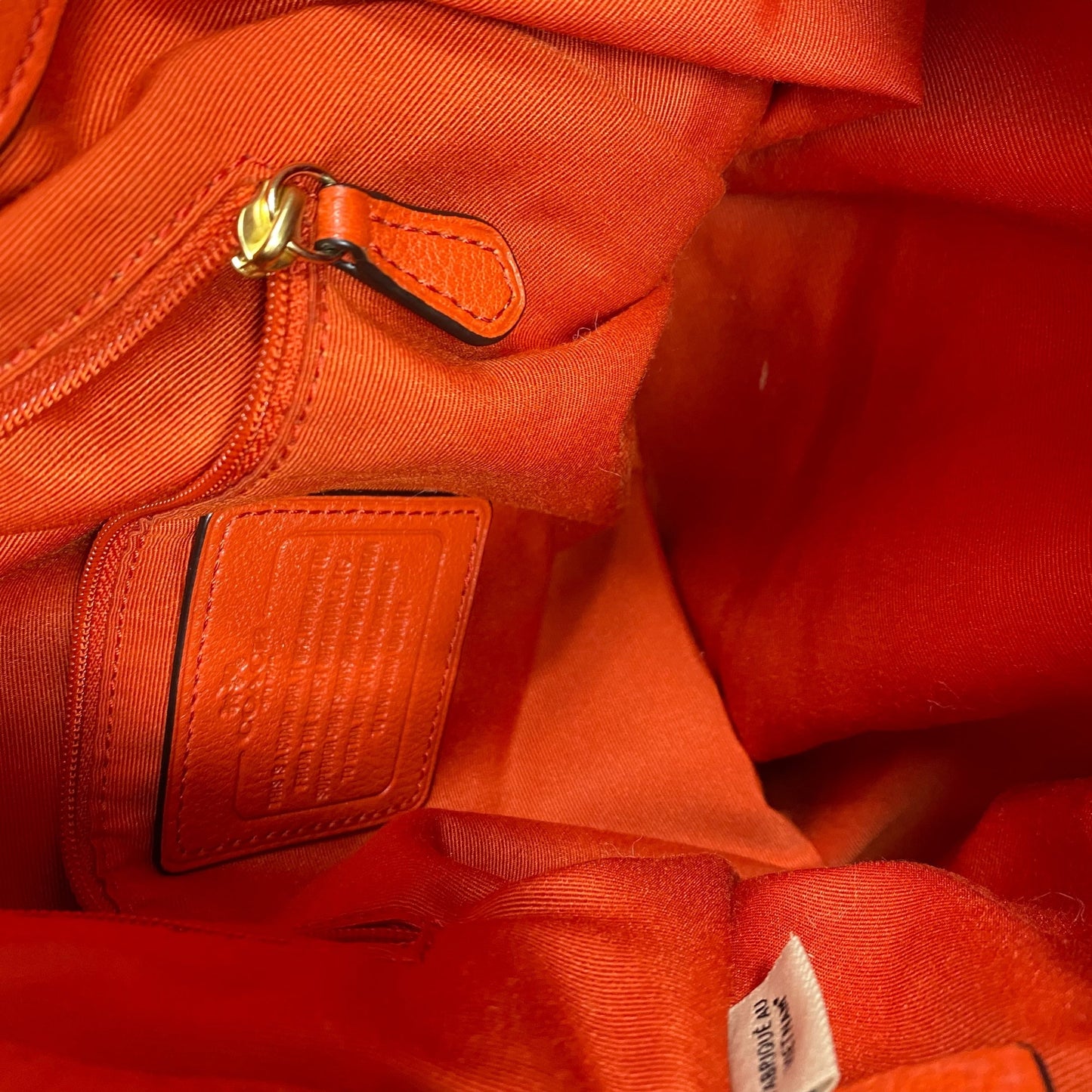 Handbag Designer By Coach In Orange, Size:Large