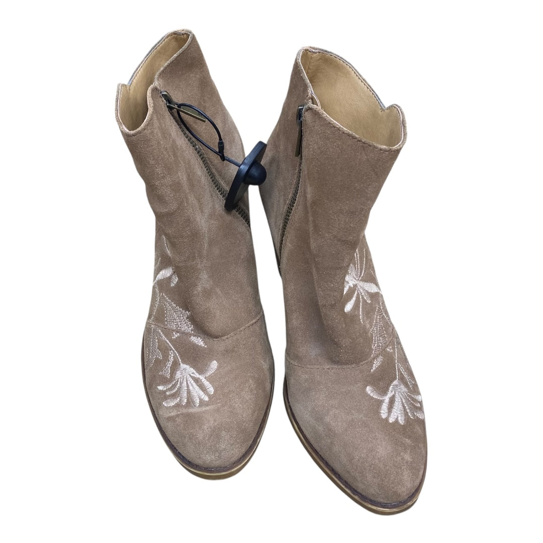 Boots Ankle Heels By Lucky Brand In Brown, Size:9
