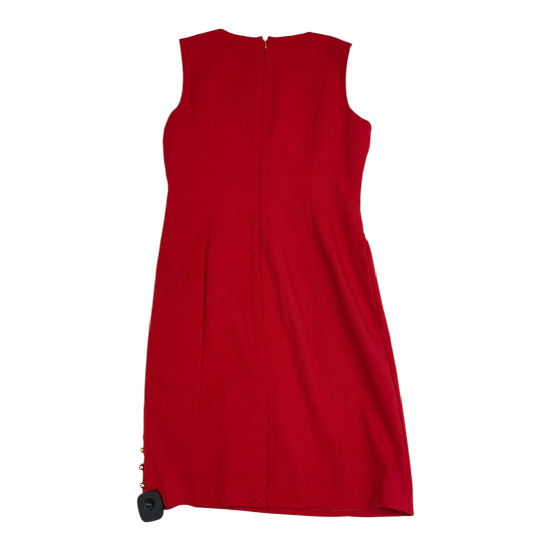 Dress Casual Midi By Calvin Klein In Red, Size:12