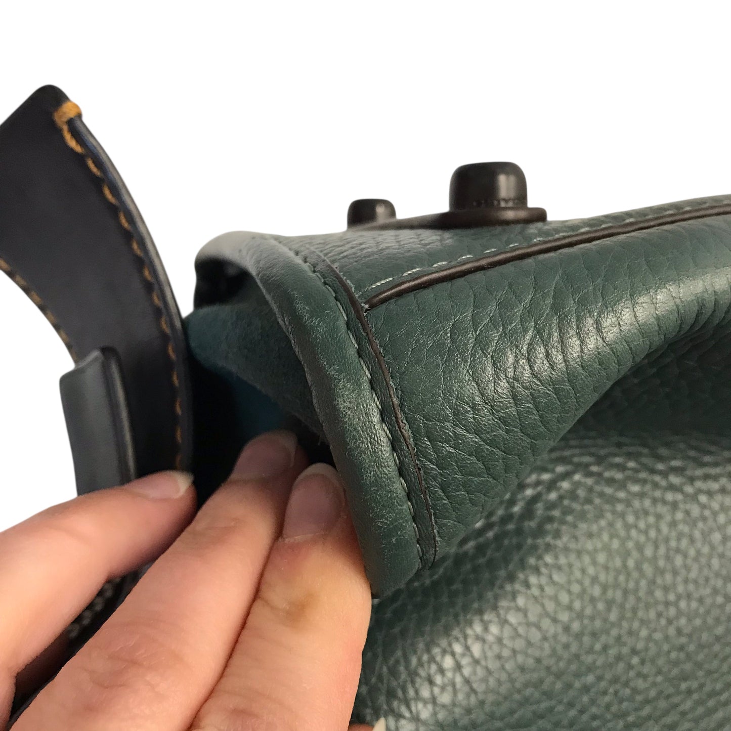 Handbag Designer By Coach In Green, Size:Large