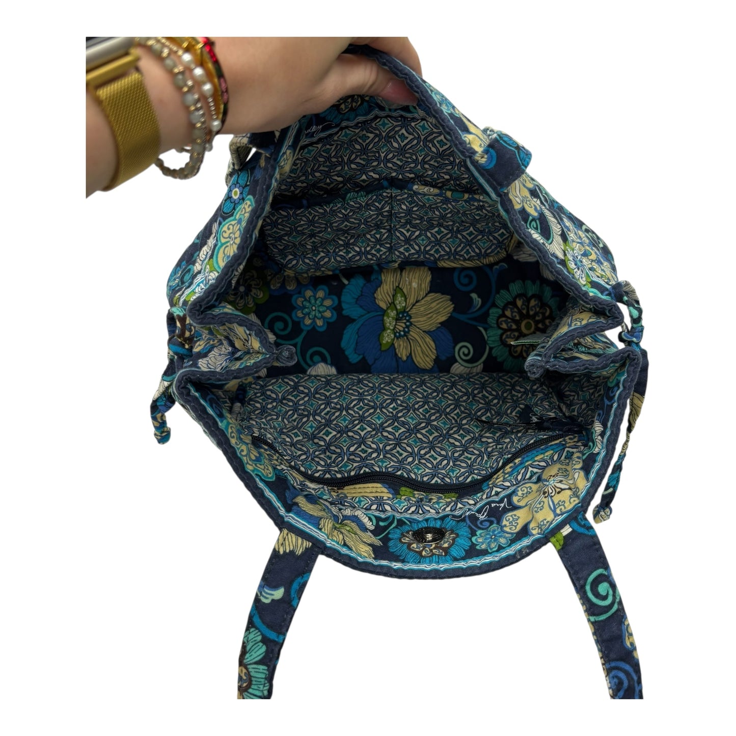 Handbag By Vera Bradley In Navy, Size:Medium