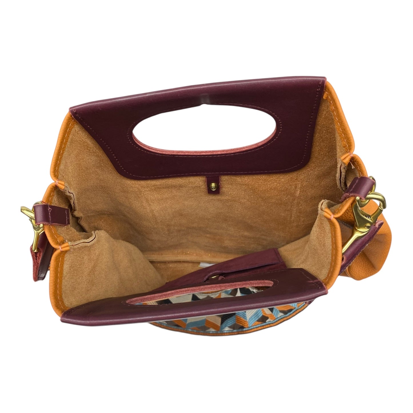 Handbag Leather By Cmc In Orange, Size:Large