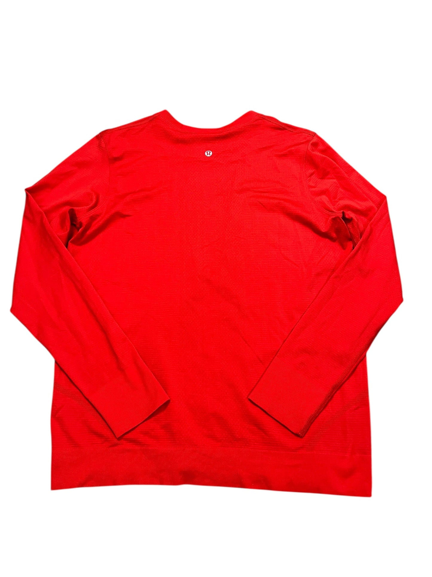 Athletic Top Ls Crewneck By Lululemon In Orange, Size:M