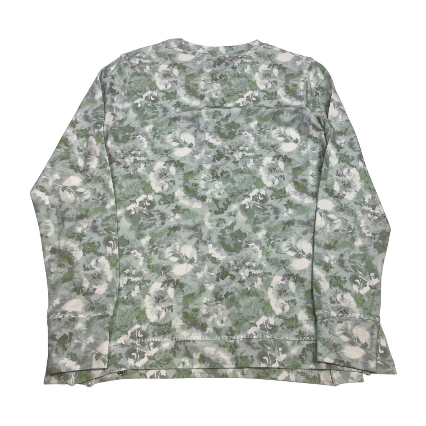 Athletic Top Ls Collar By Mono B In Green & White, Size:S