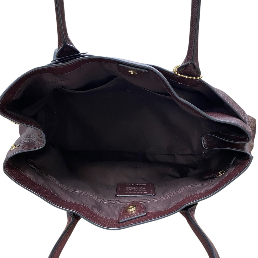Handbag Designer By Coach In Maroon, Size:Large