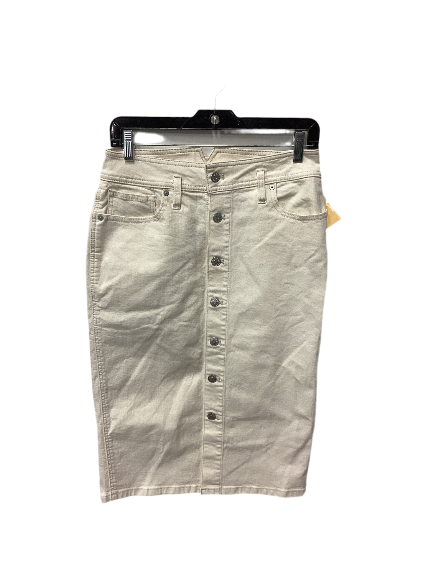 Skirt Midi By Madewell In Cream Denim, Size:6