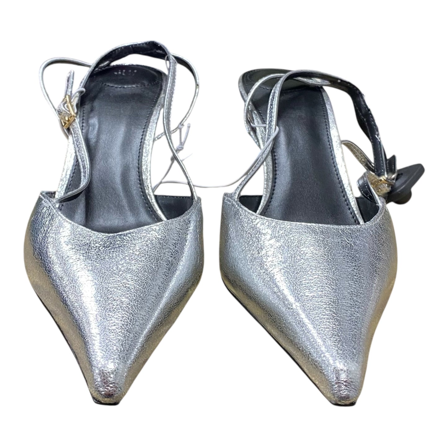 Shoes Heels Kitten By H&M In Silver, Size:10